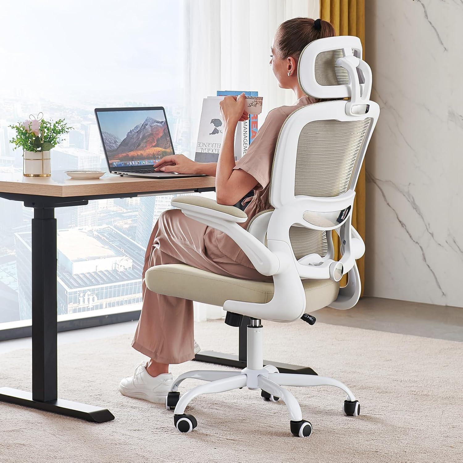 TRALT Office Chair Ergonomic Desk Chair 330 lbs Home Gaming Chair with Wheels