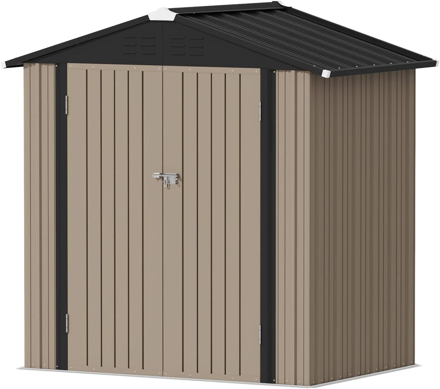 Devoko Outdoor Storage Shed 5 x 3 FT Lockable Metal Garden Shed Steel Anti-Corrosion Storage House with Single Lockable Door for Backyard Outdoor Patio